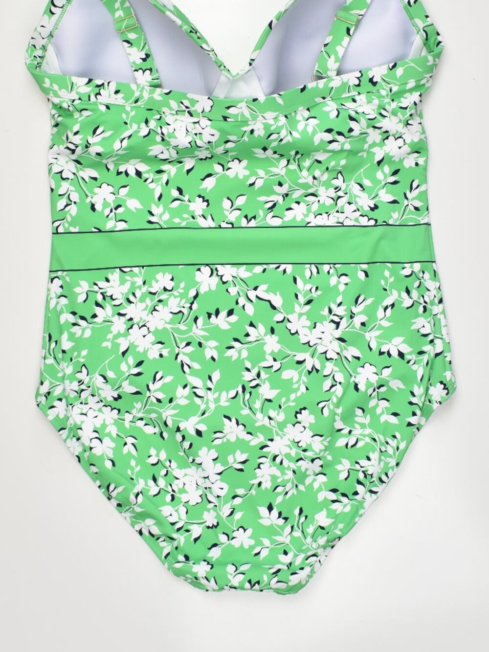 Lands’ End Draper James x Wrap Swimsuit Floral Green - 12D - Picture 6 of 7